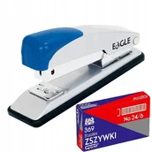 Zszywacze biurowe - Zestaw biurowy Zszywacz metalowy na 20 kartek + zszywki 24/6 1000 szt - miniaturka - grafika 1