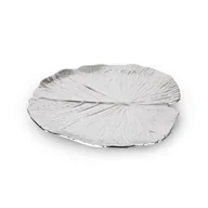 Tace i patery - Patera Dekoracyjna Z Wytłoczeniami Liść Kalina 27X27X2 Srebrna - miniaturka - grafika 1