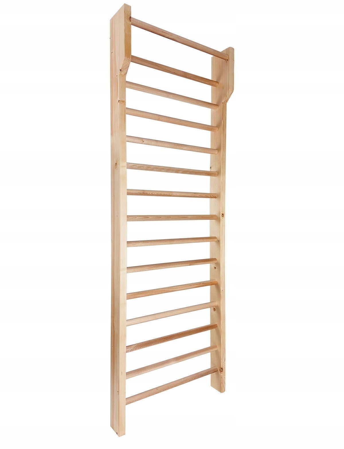 Drabinka gimnastyczna drewniana z drążkiem UNDERFIT 195 x 80 cm