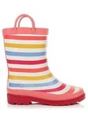 Buty dla dziewczynek - Kalosze dziecięce Regatta Minnow gumowce w paski-28 - miniaturka - grafika 1