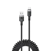 Kable USB - Kabel przewód spiralny USB-A - USB-C 480Mb/s 3A 1.2m - czarny ACEFAST - miniaturka - grafika 1