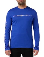 Koszulki męskie - Armani Exchange Koszulka męska Soundwave z logo, Music Icons On Sleeves, New Ultramarine, S - miniaturka - grafika 1