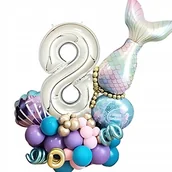 Balony i akcesoria - BALONY SYRENKA MORSKIE DEKORACJA URODZINY CYFRA 8 - miniaturka - grafika 1