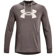 Bluzy sportowe męskie - Męska bluza Under Armour Rival Terry Logo Hoodie Rozmiar: M / Kolor: brązowy - miniaturka - grafika 1