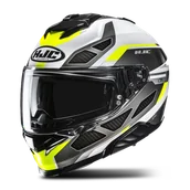 Kaski motocyklowe - Kask Integralny HJC i71 Zest Szary/Biały/Fluorescencyjny żółtyL - miniaturka - grafika 1