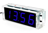 Zabawki interaktywne dla dzieci - Zegar Biurkowy Led Z Termometrem 5V Diy Niebieski - miniaturka - grafika 1
