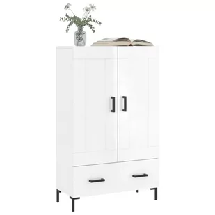Wysoka szafka, biała z połyskiem, 69,5x31x115 cm Lumarko! - Szafki do salonu - miniaturka - grafika 4