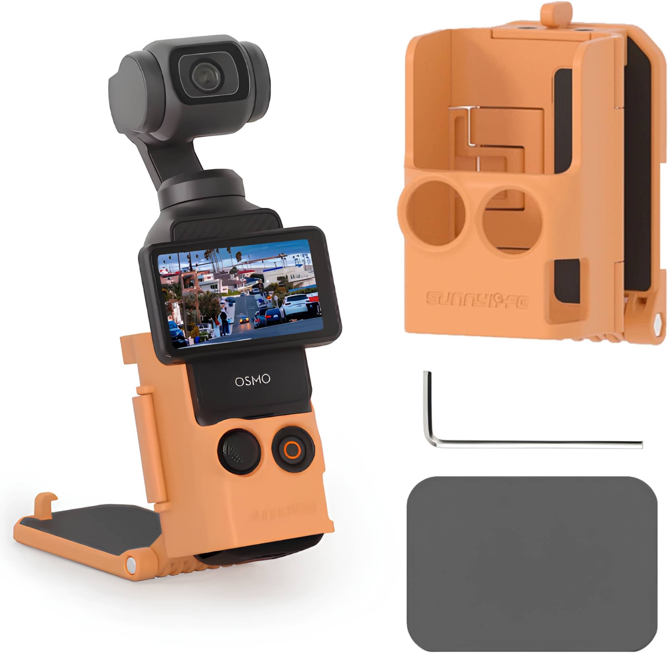 UCHWYT MAGNETYCZNY REGULOWANY MOCOWANIE OCHRONNE DO DJI OSMO POCKET 3 POMARAŃCZOWY