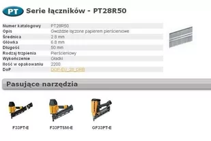 BOSTITCH GWOŹDZIE F 2,50 x 60mm RING 9000szt. F250R60Q - Gwoździe - miniaturka - grafika 1
