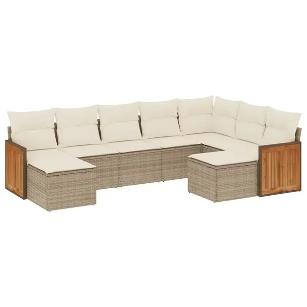 Modułowy zestaw wypoczynkowy ogrodowy beżowy rattan PE 55-62 x 37-69 cm