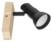 Lampy ścienne - Triest kinkiet (spot) 1-punktowy czarny/naturalny JP01A-SP-01-BWD.344 - miniaturka - grafika 1