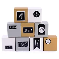 Ozdoby bożonarodzeniowe - pajoma Kalendarz adwentowy 24 pudełka, pudełka do napełniania, w zestawie naklejki, srebrne - miniaturka - grafika 1