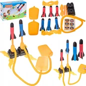 Zabawki sensoryczne - PODWÓJNA WYRZUTNIA KATAPULTA RAKIET PIANKOWYCH GRA LAUNCHER ROCKET 6 RAKIET - miniaturka - grafika 1