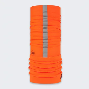 Komin wielofunkcyjny z polaru z elementami odblaskowymi Buff Safety Polar Reflective Orange Fluor - Czapki i chusty sportowe damskie - miniaturka - grafika 1