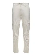 Spodnie męskie - ONLY & SONS Bojówki w kolorze kremowym - miniaturka - grafika 1