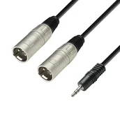 Akcesoria do nagłośnienia - Adam Hall K3 YWMM 0100 - Kabel audio 3,5 mm Jack stereo do 2 x XLR męski 1 m K3YWMM0100 - miniaturka - grafika 1