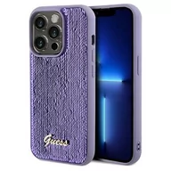 Etui i futerały do telefonów - Etui Guess GUHCP13XPSFDGSU Apple iPhone 13 Pro Max hardcase Sequin Script Metal fioletowy/purple - miniaturka - grafika 1