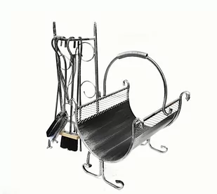 Zestaw Kosz na drewno 1125  Akcesoria 859 srebrny - Dekoracje domu - miniaturka - grafika 1