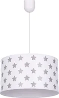 Lampy sufitowe - Lampa wisząca Solar Zwis drukowany szare gwiazdki na białym tle + denko - miniaturka - grafika 1