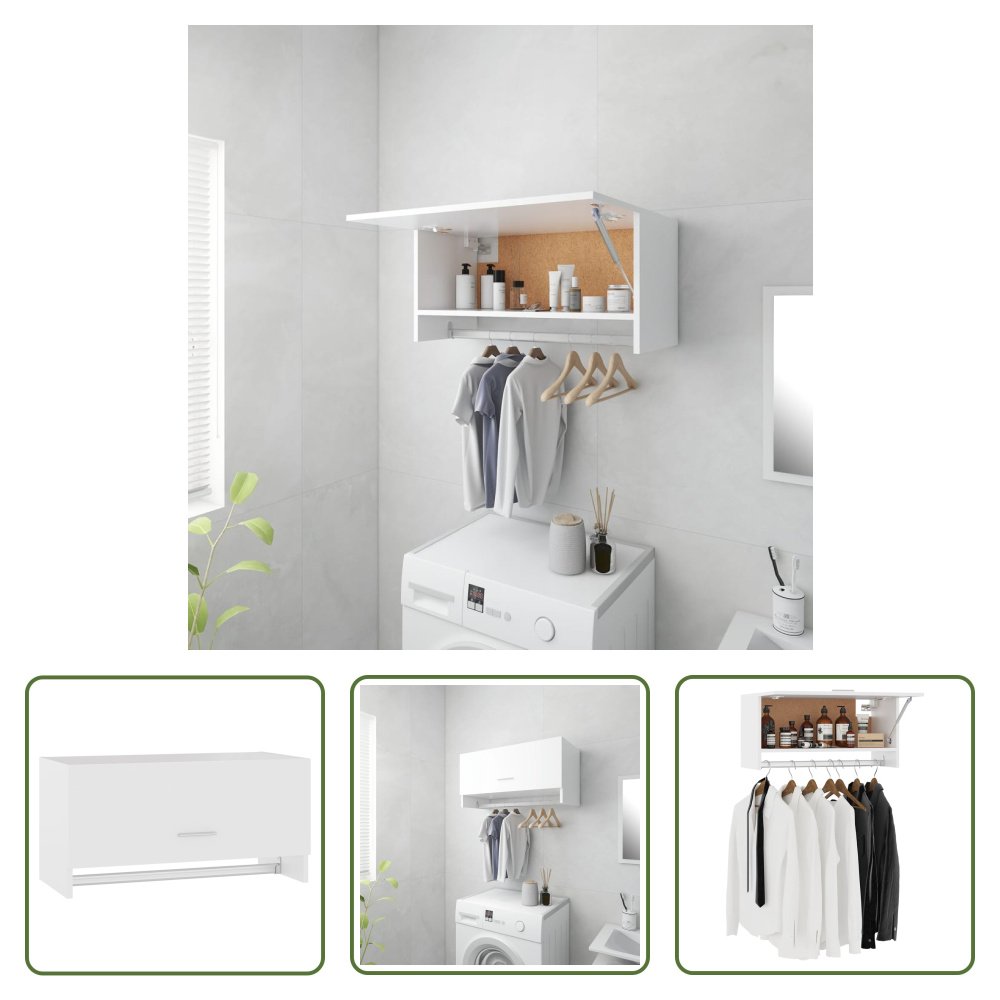 The Living Store Szafa biała 70x32,5x35 cm Materiał drewnopochodny
