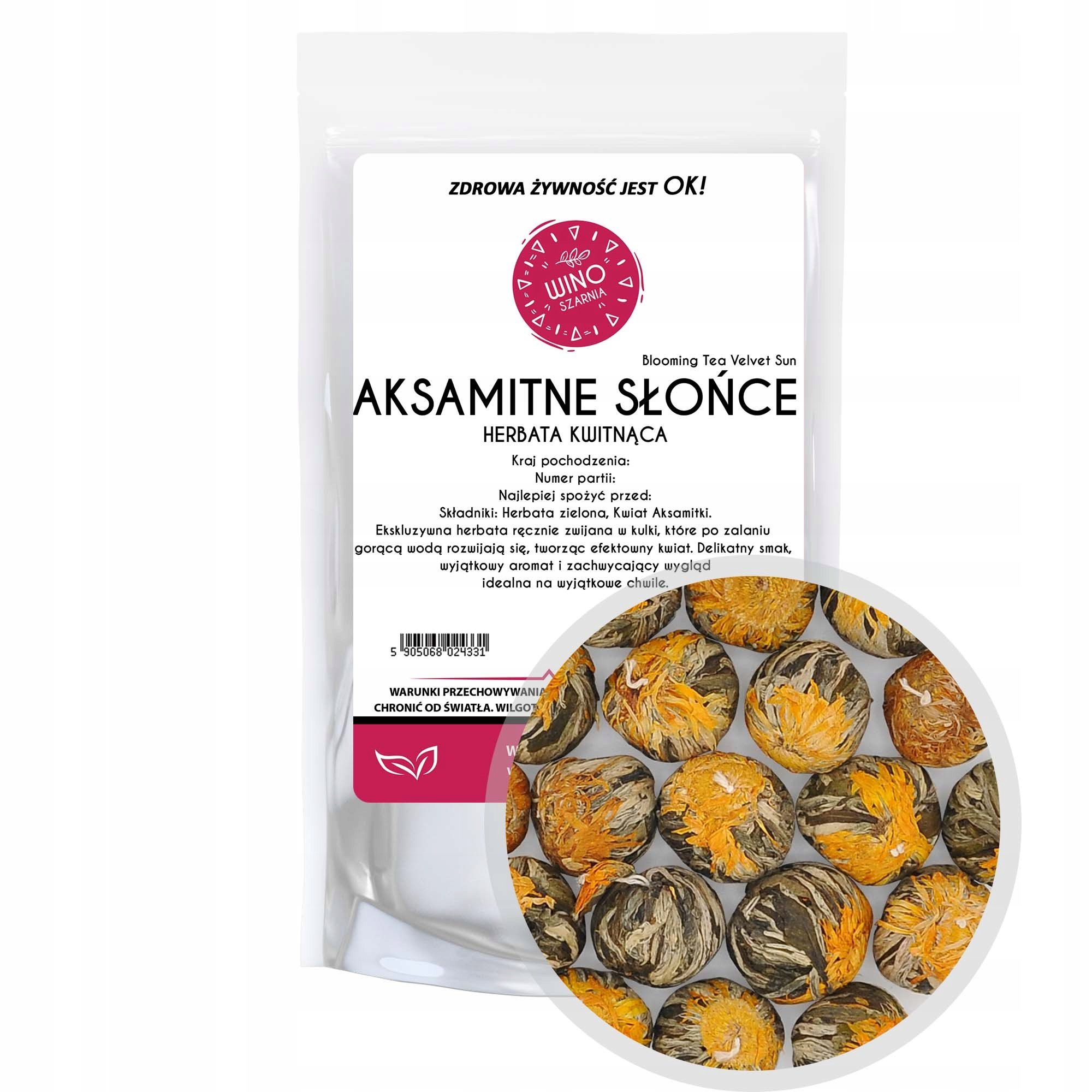 Herbata kwitnąca zielona Aksamitne Słońce Blooming Tea Velvet Sun 1 kg