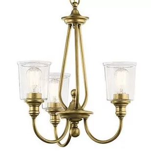 Kichler Żyrandol LAMPA wisząca KL-WAVERLY3-NBR Elstead industrialna OPRAWA metalowy ZWIS na łańcuchu mosiądz przezroczysty KL-WAVERLY3-NBR - Lampy sufitowe - miniaturka - grafika 1