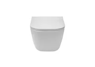 Miski WC - Roca Gap Zestaw Toaleta WC podwieszana Rimless bez kołnierza + deska wolnoopadająca biały A34H473000 - miniaturka - grafika 1