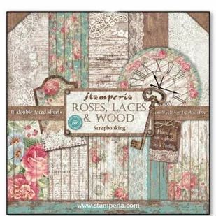 Stamperia Uroczy papier 30,5x30,5 cm ROSES&LACES zestaw SBBL25 - Scrapbooking - miniaturka - grafika 1