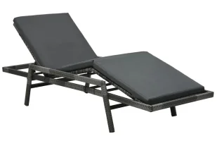 Elior Szary fotel, leżak ogrodowy z poduszką - Midel - Leżaki ogrodowe - miniaturka - grafika 1