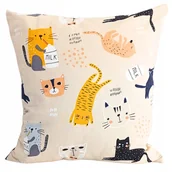 Pościel dla dzieci - POSZEWKA NA PODUSZKĘ 40x40 CM JAŚKA DZIECIĘCA DEKORACYJNA 100% BAWEŁNA KOTY - miniaturka - grafika 1