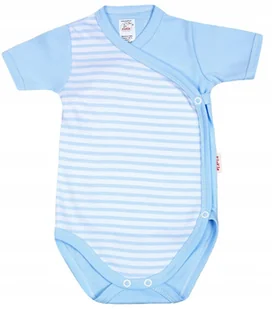 Body KOPERTOWE K/R Paski NIEBIESKIE r 56 KLEKLE - Body dla niemowląt - miniaturka - grafika 1