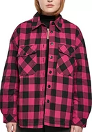 Kurtki damskie - Urban Classics Damska kurtka z flanelowym wzorem, Wildfiolet/czarny, 5XL - miniaturka - grafika 1
