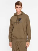 Bluzy męskie - New Balance Bluza Essentials Stacked Logo French Terry Hoodie MT31537 Brązowy Regular Fit - miniaturka - grafika 1