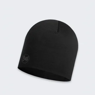 Czapka wełniana Buff Safety Merino Wool Thermal Solid Black - Czapki i chusty sportowe damskie - miniaturka - grafika 1