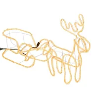 Renifer Led 130 cm świąteczny z saniami świetlna dekoracja do ogrodu biały