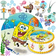 Batoniki - OPŁATEK NA TORT SPONGE BOB + TEKST + POSTACIE JADALNA DEKORACJA - miniaturka - grafika 1