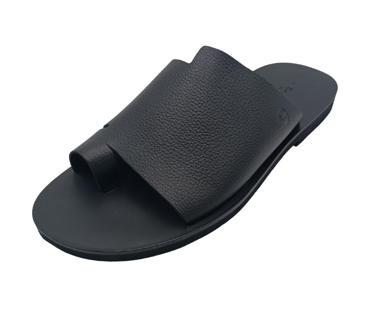 Czarne nowoczesne klapki ze skóry naturalnej SANDINISTA S4831 [Rozmiar: 41]