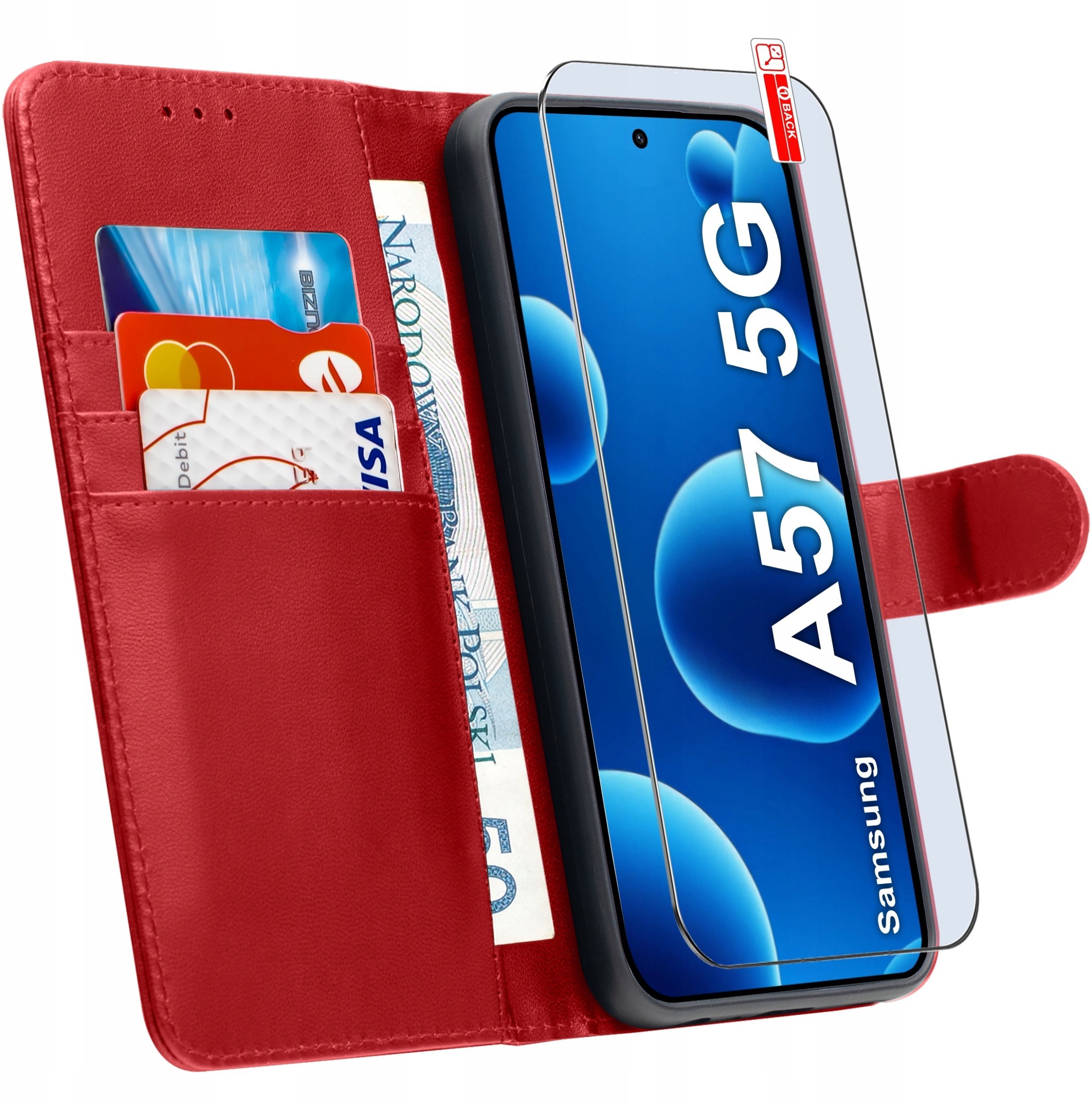krainaGSM ETUI z klapką do Samsung A57 5G Zamykane Magnetyczne + SZKŁO