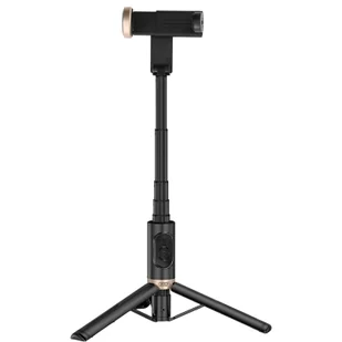 XO, selfie stick z wbudowanym pilotem Bluetooth, czarny - Selfie stick - miniaturka - grafika 1