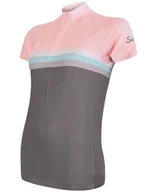 Koszulki rowerowe - Damska koszulka rowerowa Sensor Cyklo Summer Stripe Grey/Pink XL - miniaturka - grafika 1