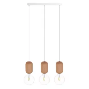 Drewniana lampa sufitowa Loft Barille 3L E27 lampa wisząca na listwie KOLOROWE KABLE - Lampy sufitowe - miniaturka - grafika 1