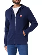 Bluzy męskie - Wrangler Męska bluza z kapturem Zip Thru, granatowa, mała - miniaturka - grafika 1