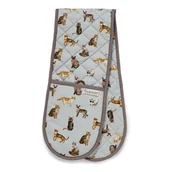 Fartuchy i rękawice kuchenne - Niebieska bawełniana podwójna łapka Cooksmart ® Curious Cats - miniaturka - grafika 1