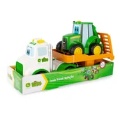 Samochody i pojazdy dla dzieci - Tomy Miniaturowa Laweta John Deere z Johnym z dźwiękiem 47207 47207 - miniaturka - grafika 1