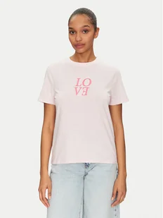 Pieces T-Shirt Skylar 17155376 Różowy Regular Fit - Koszulki i topy damskie - miniaturka - grafika 1