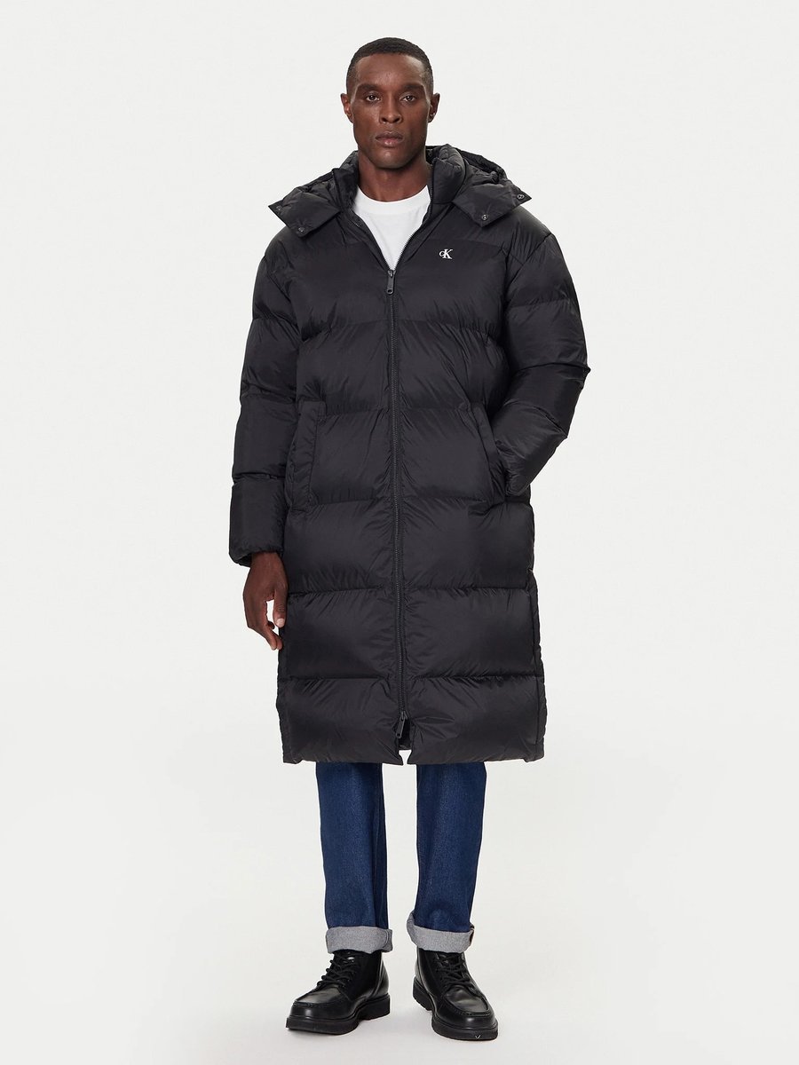 CALVIN KLEIN JEANS CZARNY PŁASZCZ PUCHOWY Z KAPTUREM XXL 6FA