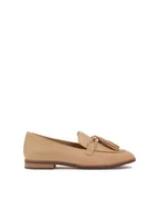 Półbuty damskie - Beżowe półbuty z chwostem - miniaturka - grafika 1