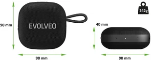 EVOLVEO TopSound, bezdrátový vodotěsný bluetooth reproduktor s rádiem, černý - Głośniki przenośne - miniaturka - grafika 1