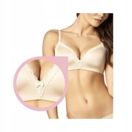 Biustonosze - Agio DB-9174 biustonosz gładki beżowy bez fiszbin wygodny 75E - miniaturka - grafika 1