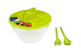 Salaterka miska z pokrywą 5 L + sztućce zielona - Miski i półmiski - miniaturka - grafika 1